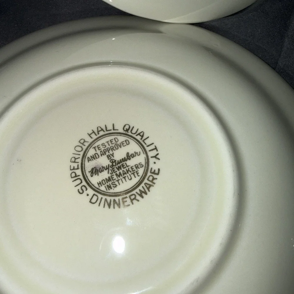 4 Vtg  Jewel Tea Autumn Leaf Saucers ~ Superior Hall Quality Dinnerware ~